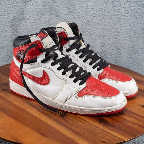 Jordan Other - Nike Air Jordan 1 Retro High OG Heritage White Red Shoes Men's Size 12